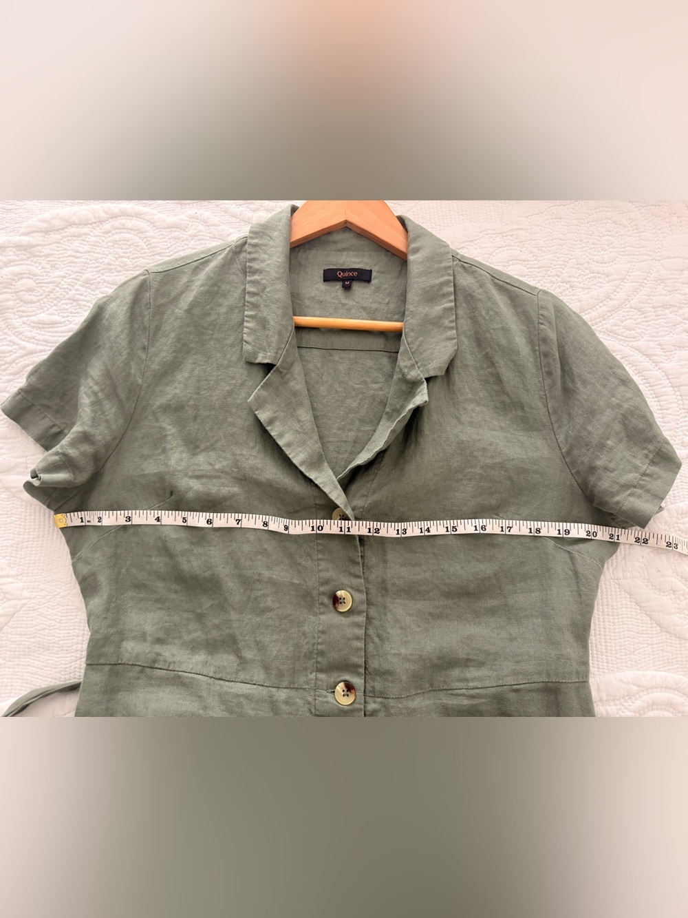 Quince 100% European Linen Button-Front Midi Dress - Picture 10 of 11